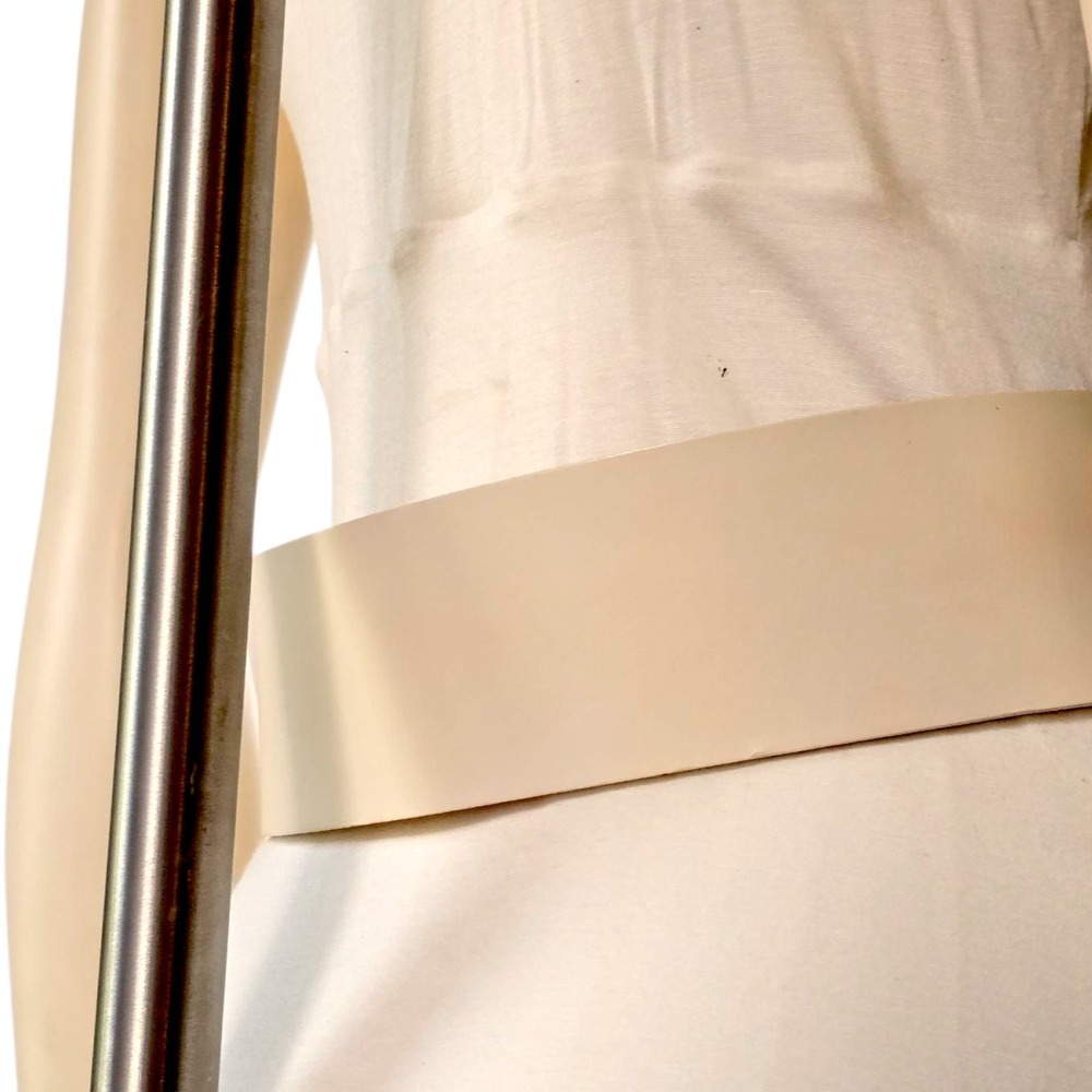 Vintage Calvin Klein Wide White Leather Belt M/L 37.5" 2.5" Width 80s 90s - Picture 12 of 16